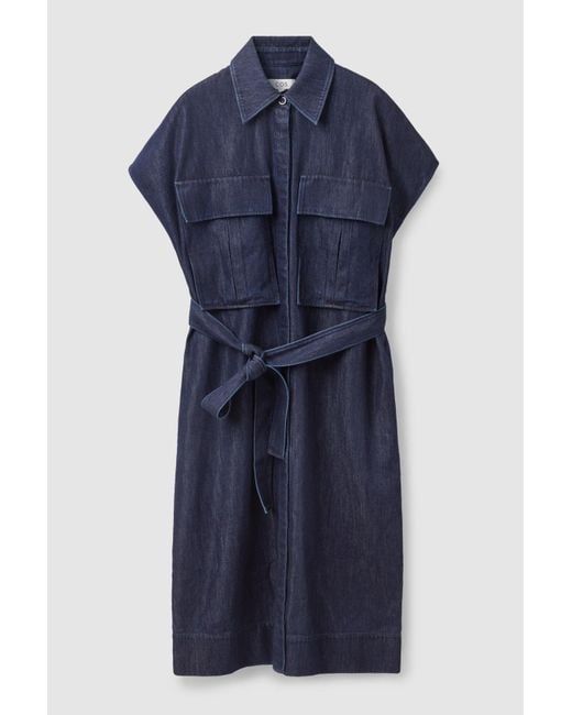 COS Blue Denim Utility Dress