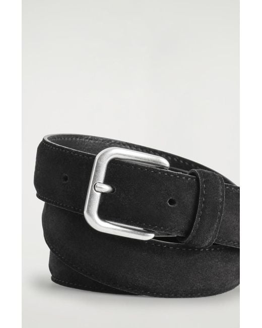 COS Black Suede Belt for men