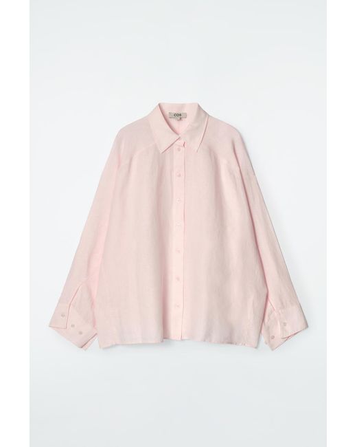 COS Pink Boxy Linen Shirt