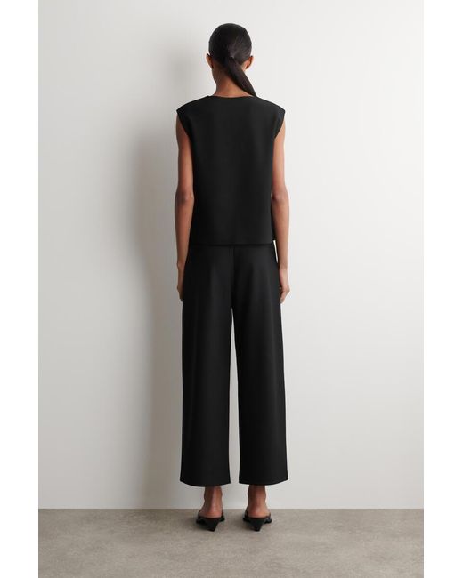 COS Black Cropped Straight-Leg Trousers