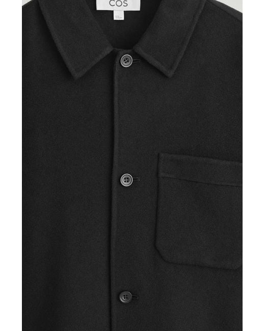COS Black Double-Faced Wool Overshirt for men