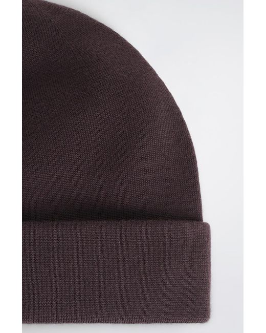 COS Brown Double-Faced Wool Beanie for men