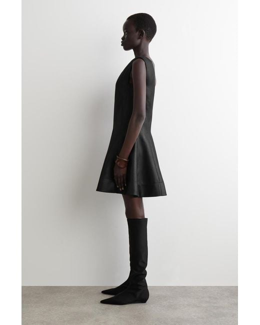 cos leather dress COS Leather Mini Pinafore Dress