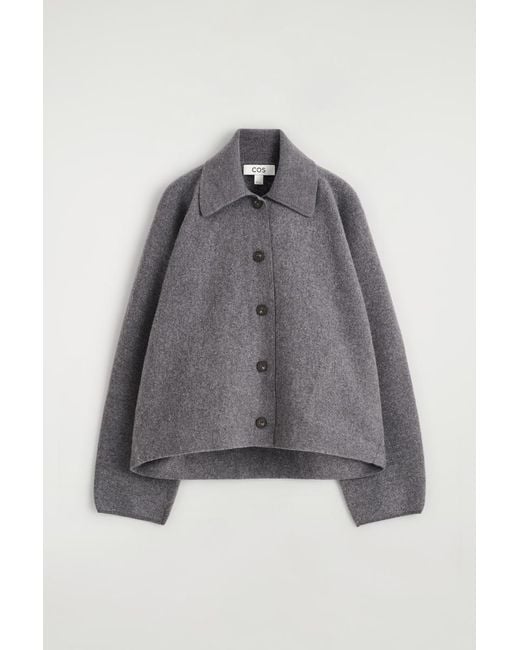 COS Gray Sculpted Merino Wool Jacket