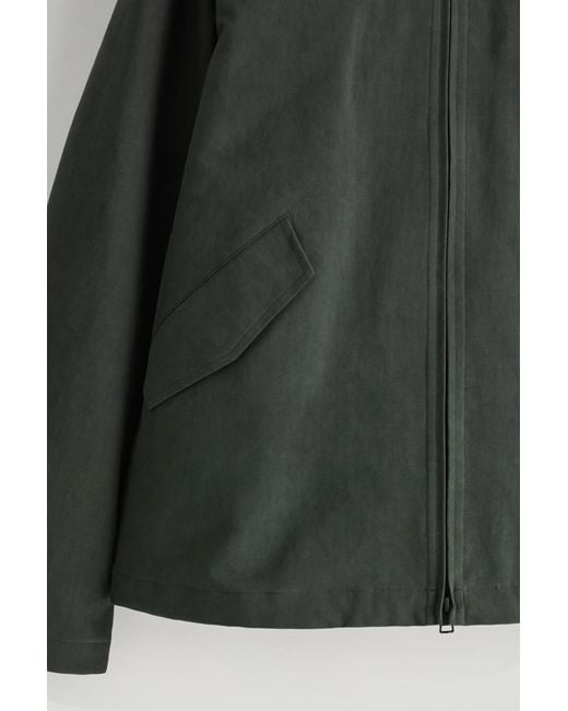 COS Green Technical Cotton Hooded Jacket for men