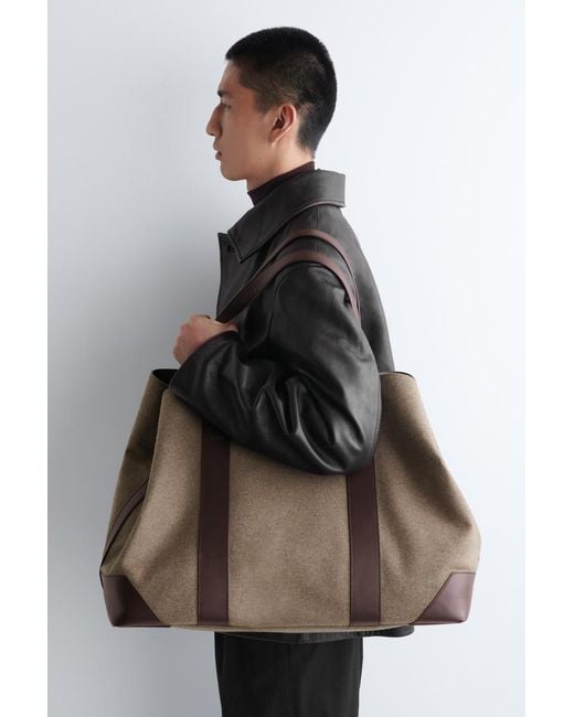 COS Natural Weekender Oversized Tote Bag for men