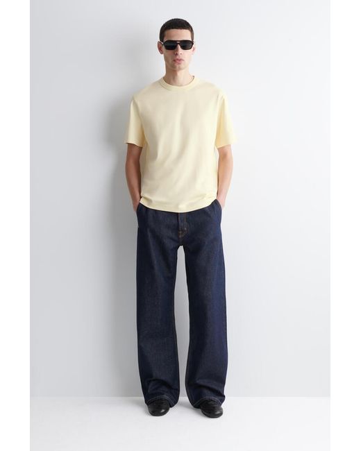 COS Yellow Interlock Cotton Crew-Neck T-Shirt for men