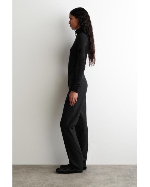 COS Black Slim Wool-Blend Trousers