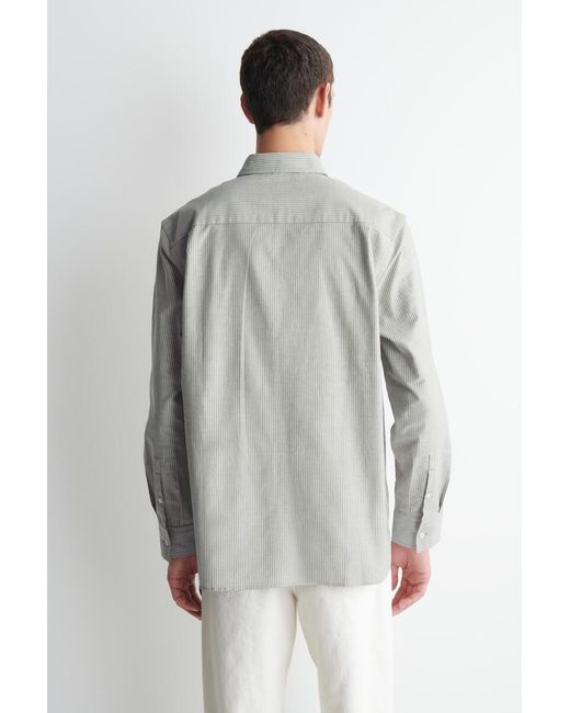 COS Gray Cotton Oxford Shirt for men