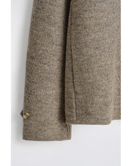 COS Brown Ribbed-Collar Boiled-Wool Jacket for men