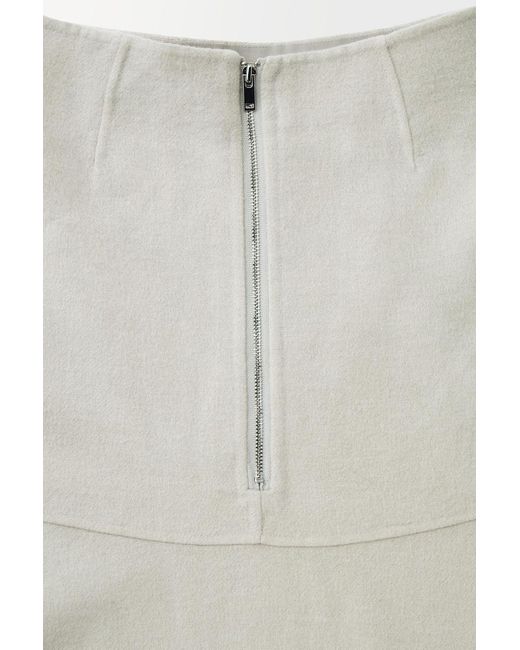 COS White The Wool-blend Midi Skirt