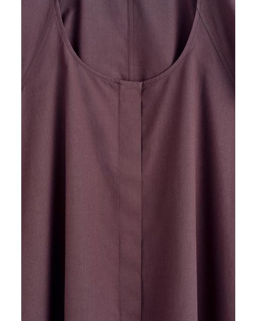 COS Purple Fluted-Sleeve Cotton Blouse
