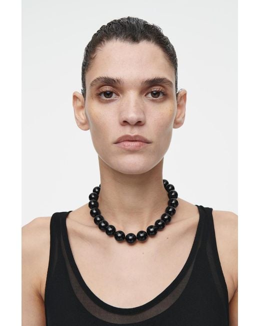 COS Black Kette Mit Onyx-perlen