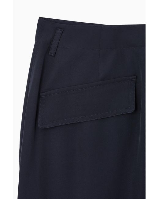 COS Blue Paperbag Utility Skirt