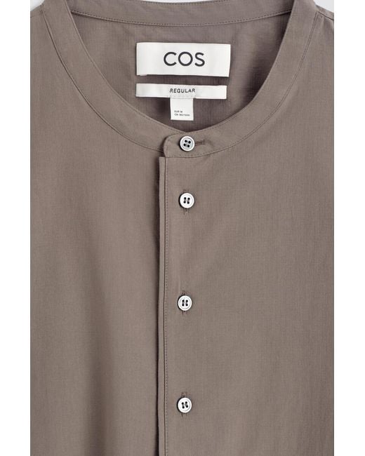 COS Natural Cotton Henley Shirt for men