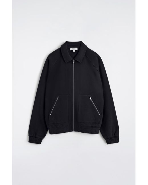 COS Blue Cotton-Jersey Bomber Jacket for men