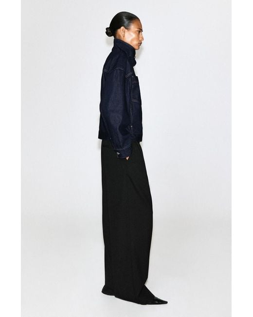COS Blue Funnel-Neck Denim Jacket