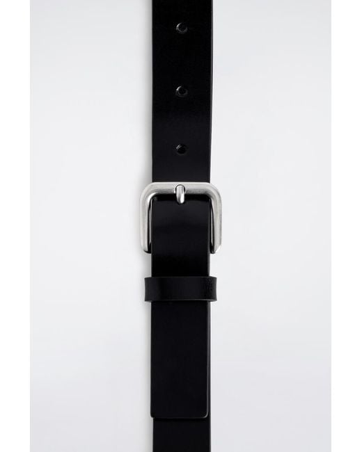 COS Black Leather Belt for men