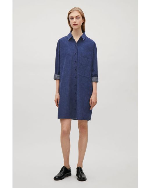 COS Blue Cotton-denim Shirt Dress