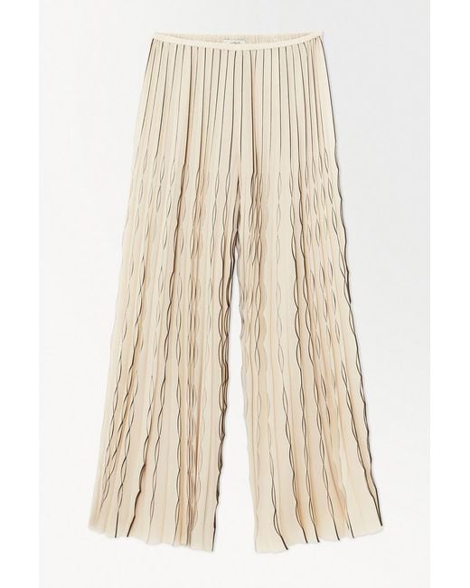 COS Natural The Pleated Chiffon Pants