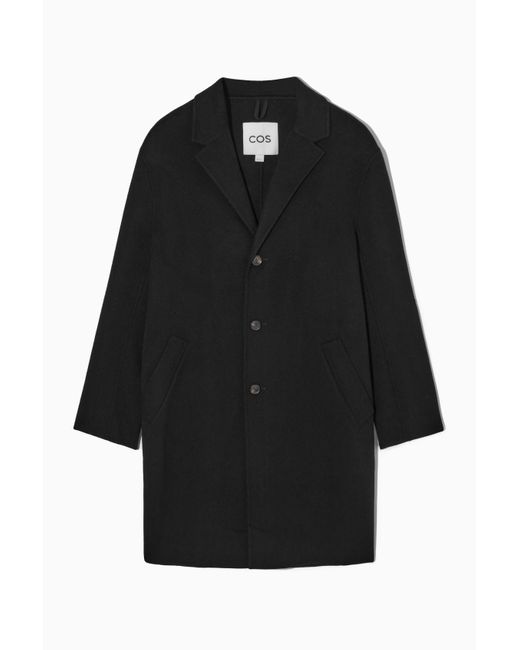 COS Relaxed-fit Double-faced Wool Coat in Black for Men | Lyst