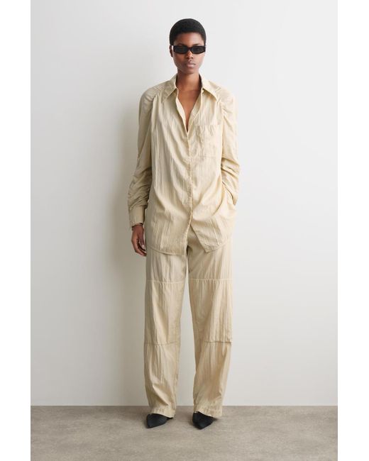 COS Natural Crinkled-Silk Shirt