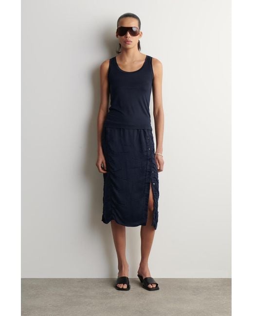 COS Blue Scoop-Neck Silk-Jersey Tank Top
