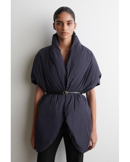 COS Blue Oversized Sculpted Down Puffer Jacket