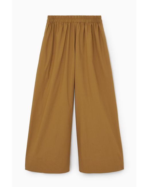 COS Natural Gathered Wide-leg Trousers​