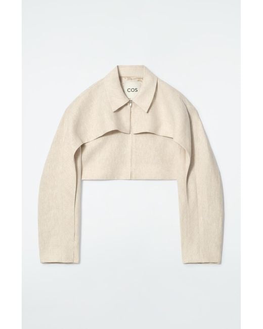 COS White Cropped Linen Jacket