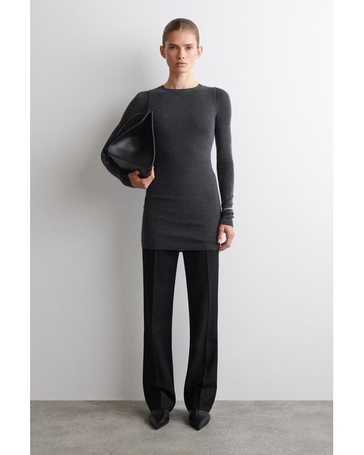 COS Black Seamless Merino Wool Mini Dress