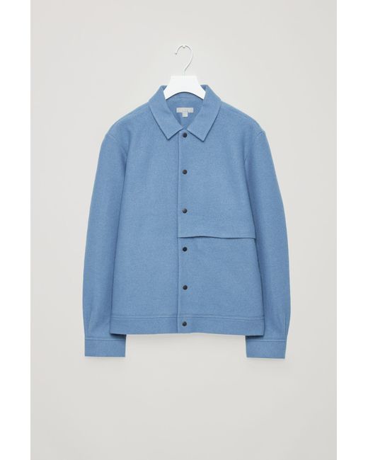 Cos boiled clearance wool jacket blue