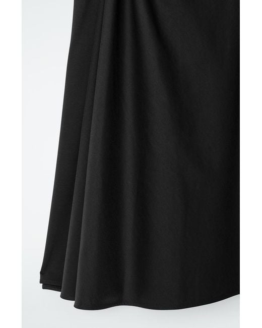 COS Black Twist-detail Midi Skirt