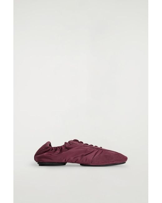 COS Purple Suede-Nylon Ballet Trainers
