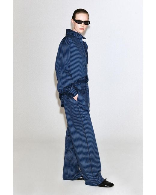 COS Blue Piped Striped Drawstring Pants