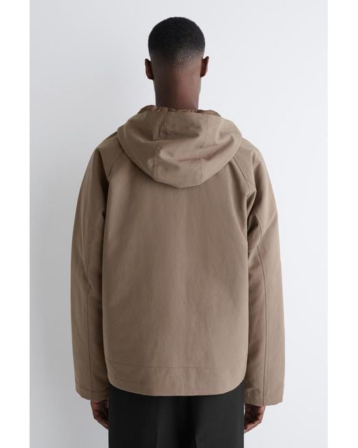 COS Natural Technical Cotton Hooded Jacket for men