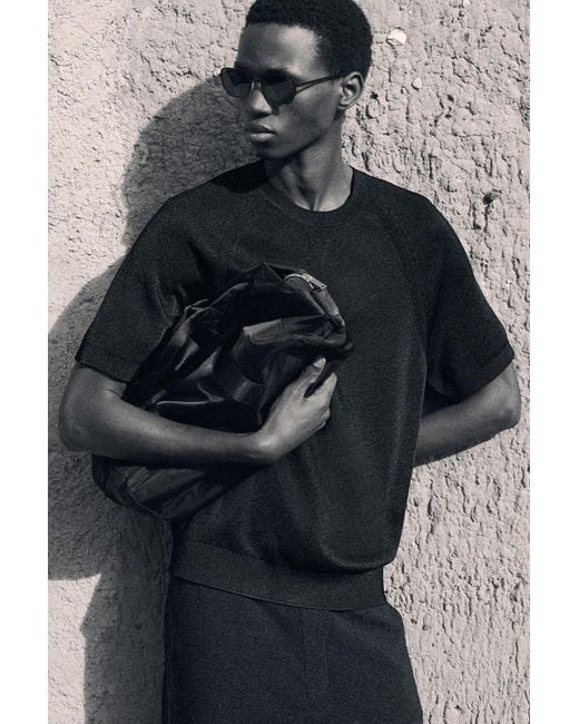 COS Black Sports Duffle Bag for men