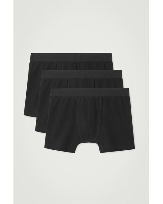 COS Black 3-pack Cotton Boxer Briefs for men