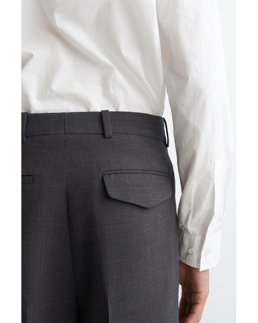 COS Gray Wool-Blend Straight-Leg Pants for men
