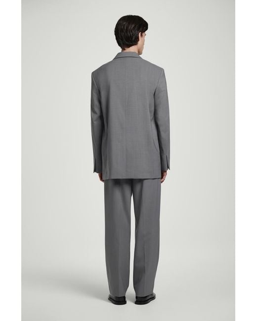 COS Gray Fluid Lightweight Wool Blazer for men