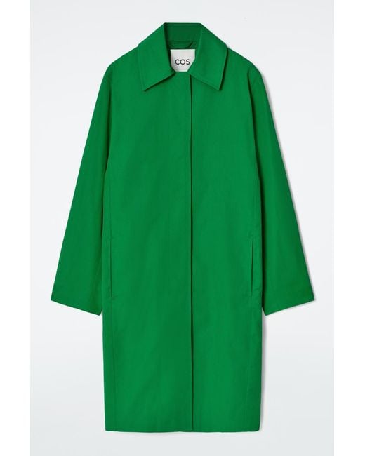 COS Green Cotton Car Coat