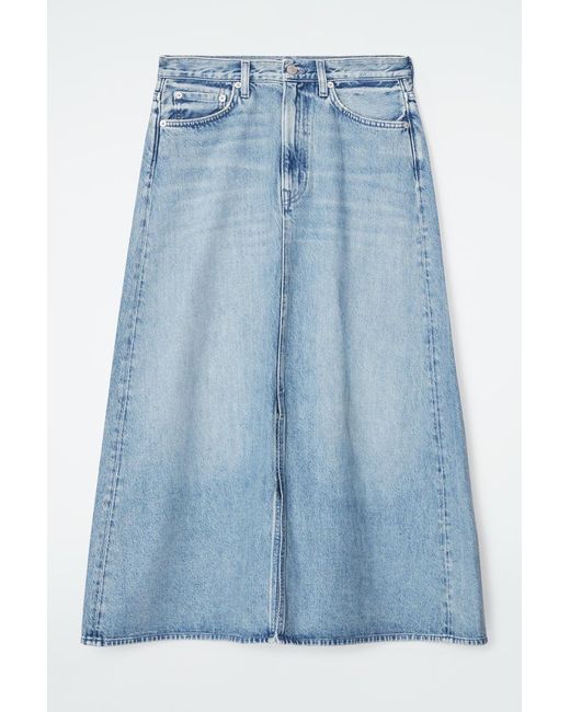 COS Blue Midirock Aus Denim In A-linie