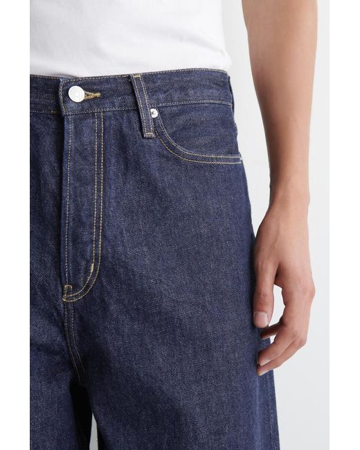 COS Blue Mallow Relaxed-Fit Barrel-Leg Jeans for men