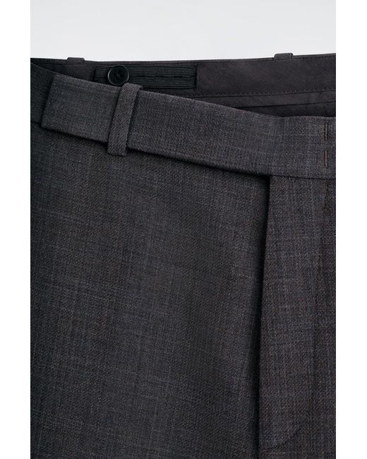 COS Gray Wool-Blend Straight-Leg Pants for men