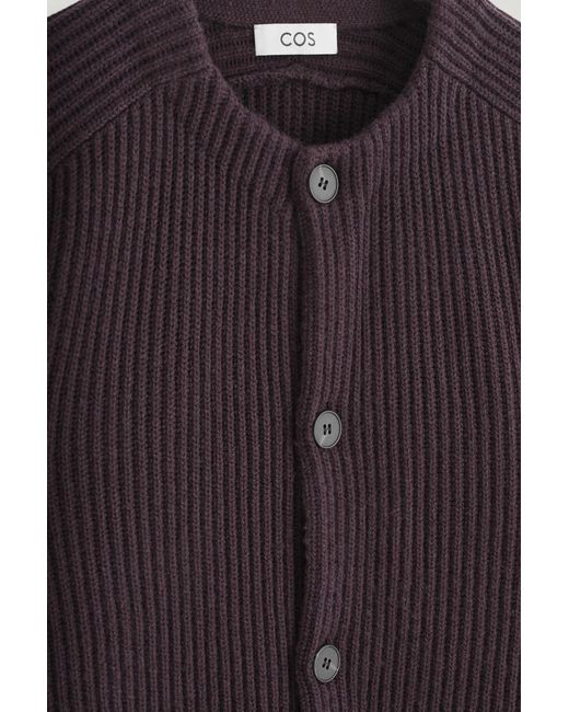 COS Blue Ribbed Wool Crew-Neck Sweater for men