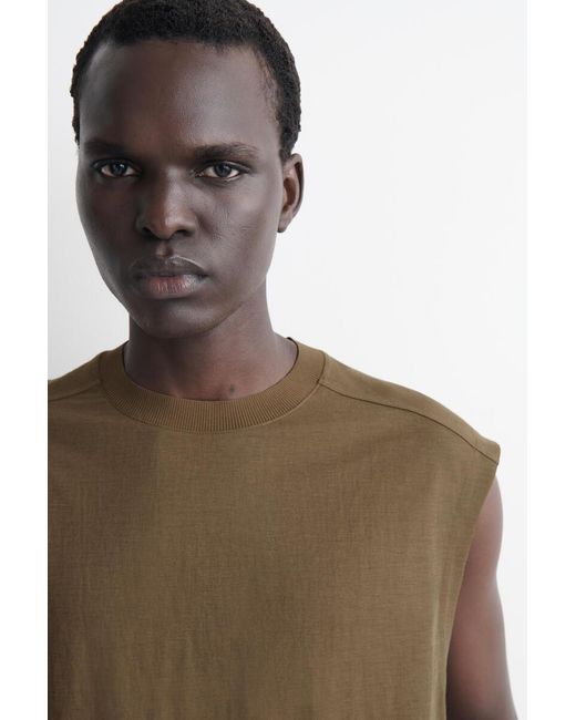COS Green Jersey Tank Top for men