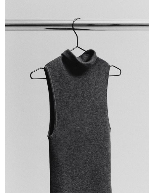 COS Black Seamless Merino Wool Mini Dress
