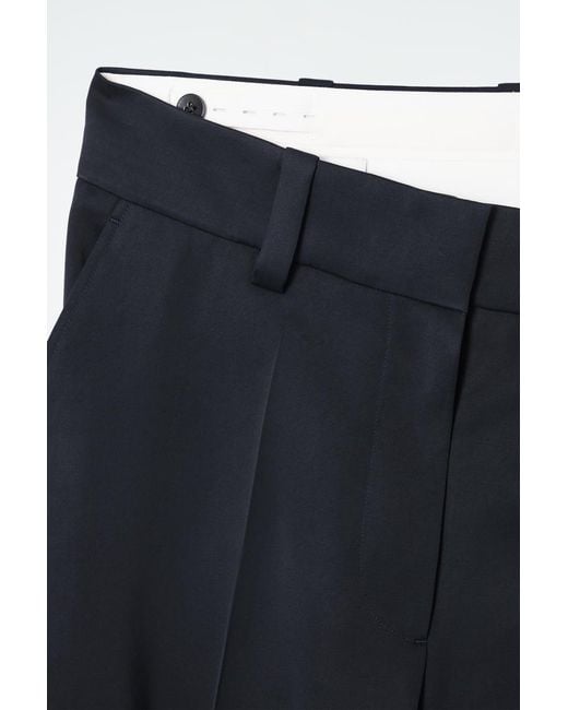 COS Tailored Satin Wide-leg Pants in Blue | Lyst
