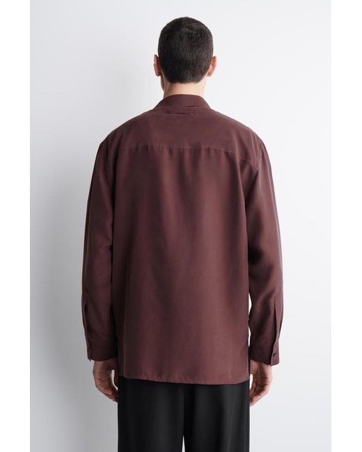 COS Purple Tailored Silk Shirt for men