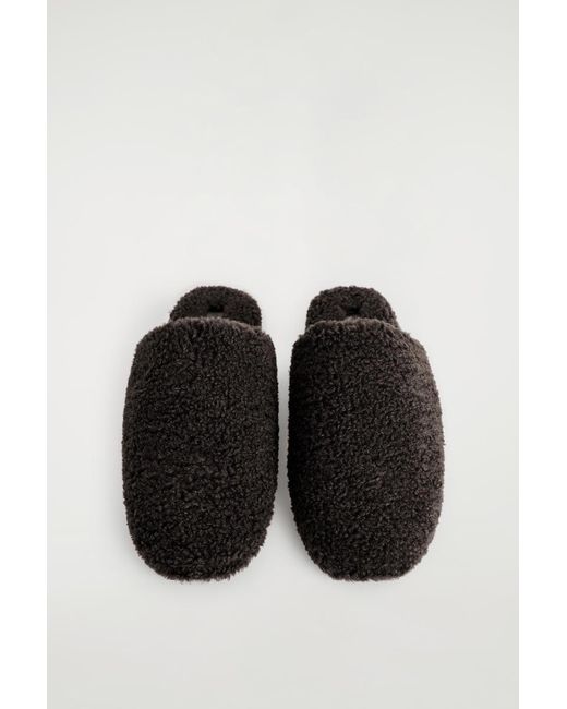 COS Black Teddy Mules
